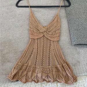 Catherine Malandrino Tan Crochet Tank Top